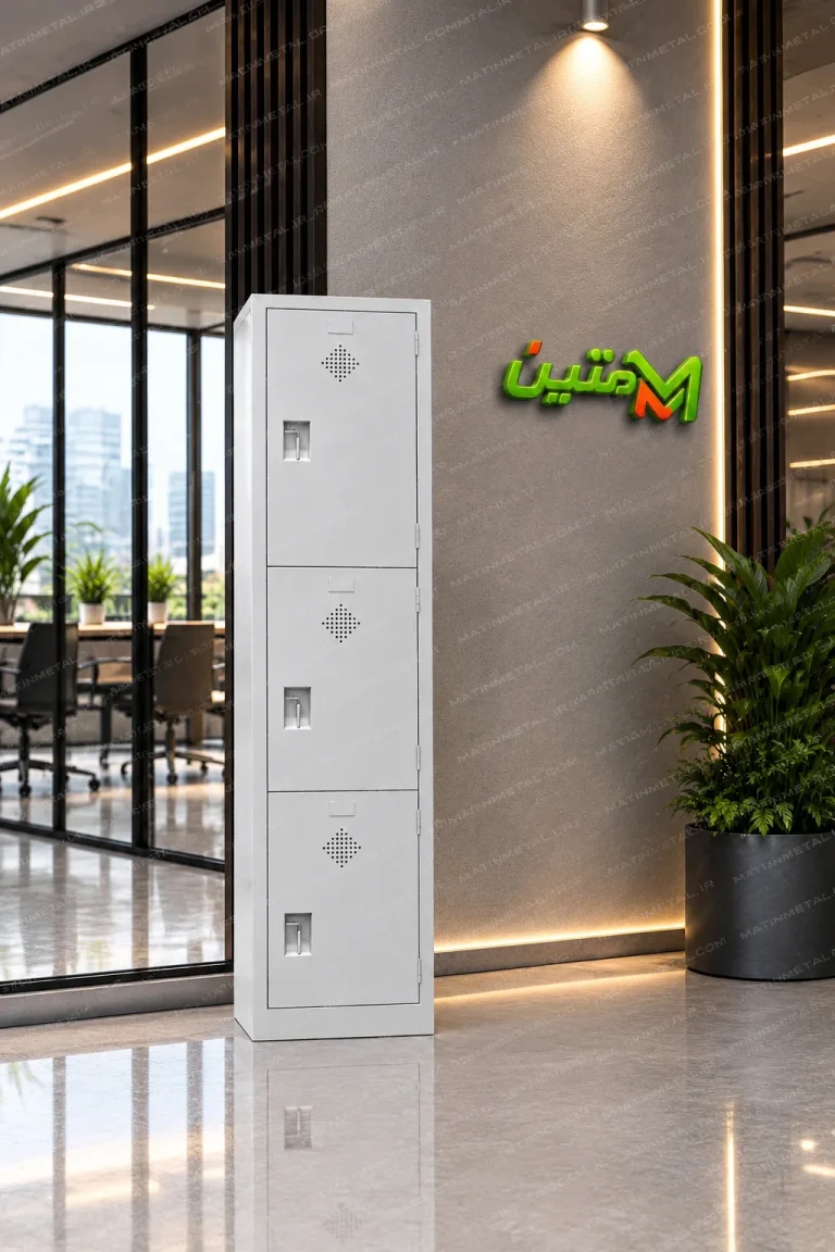 کمد 3 درب روی هم فلزی ، مناسب برای اداره جات و سازمان ها