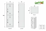 ابعاد کمد فلزی 2 درب روی هم گلن گدنی ، 180*50*40