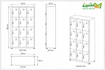 ابعاد کمد 12 درب فلزی 195 * 95 * 40