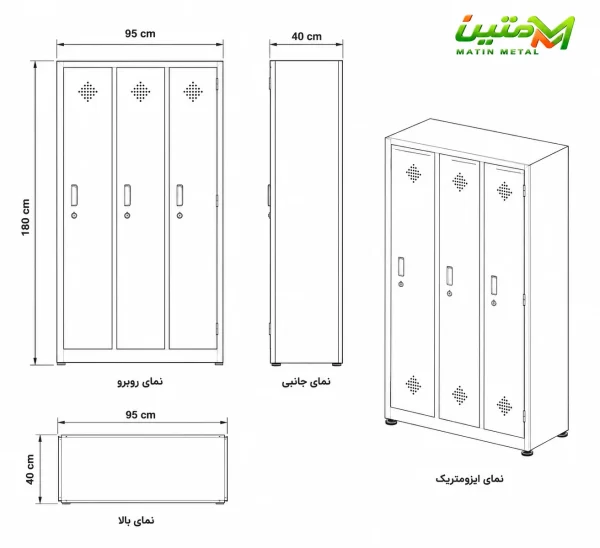 کمد رختکن 3 درب - تصویر 4