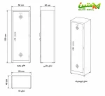 ابعاد کمد 1 درب فلزی ، 180*50*40