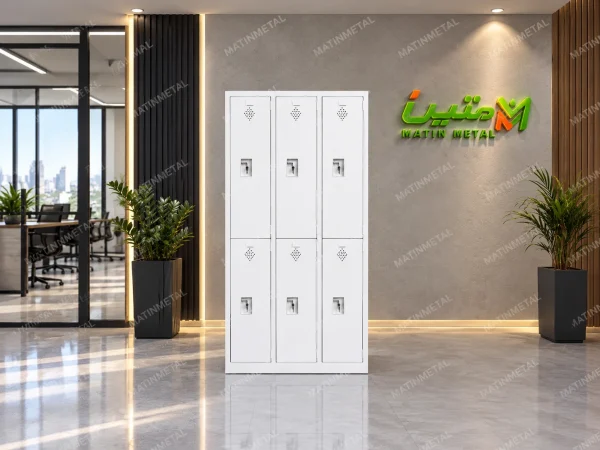 کمد 6 درب با قفل گلن گدن ، با امنیت بالا ، ارتفاع 195 ، عرض 95 ، عمق 40